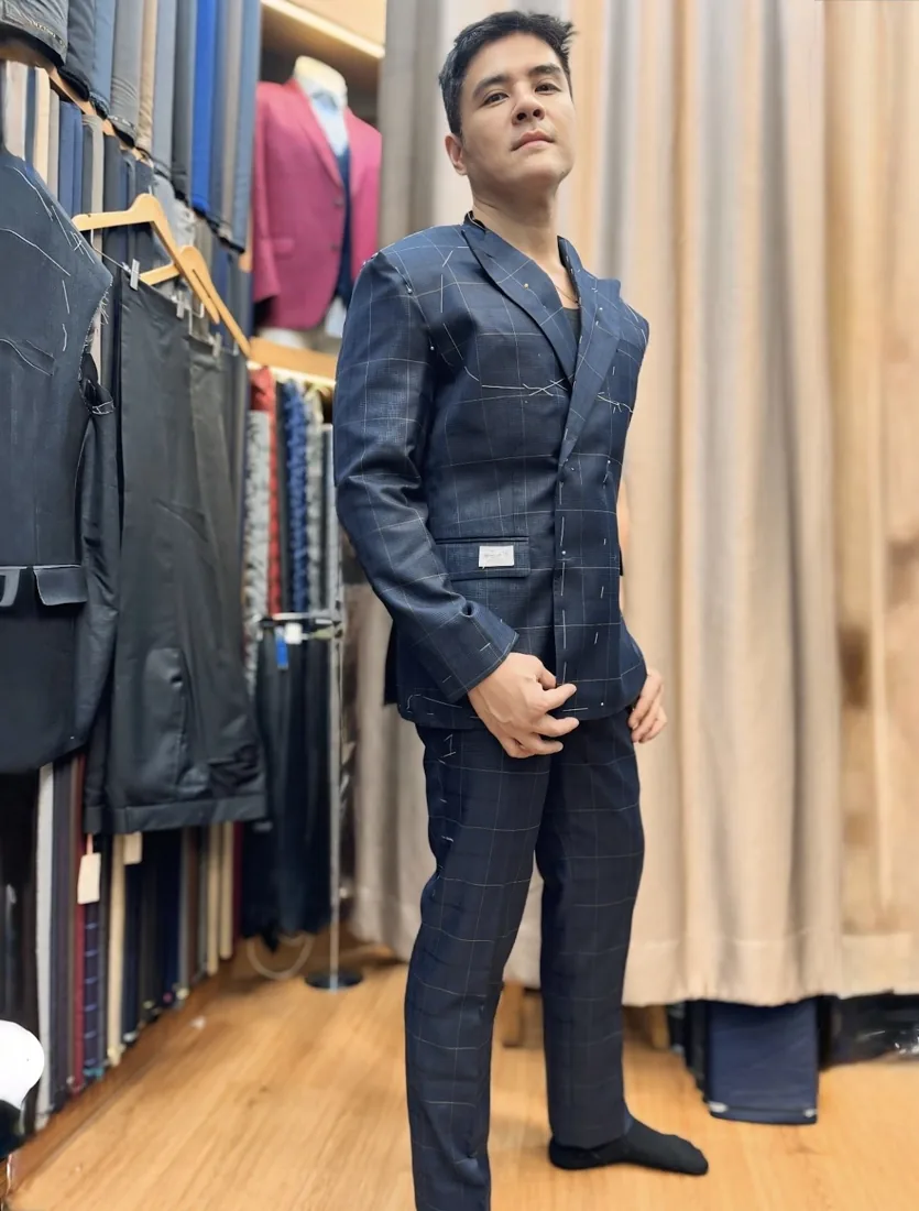 Client in a bespoke suit by G.Armani Suit