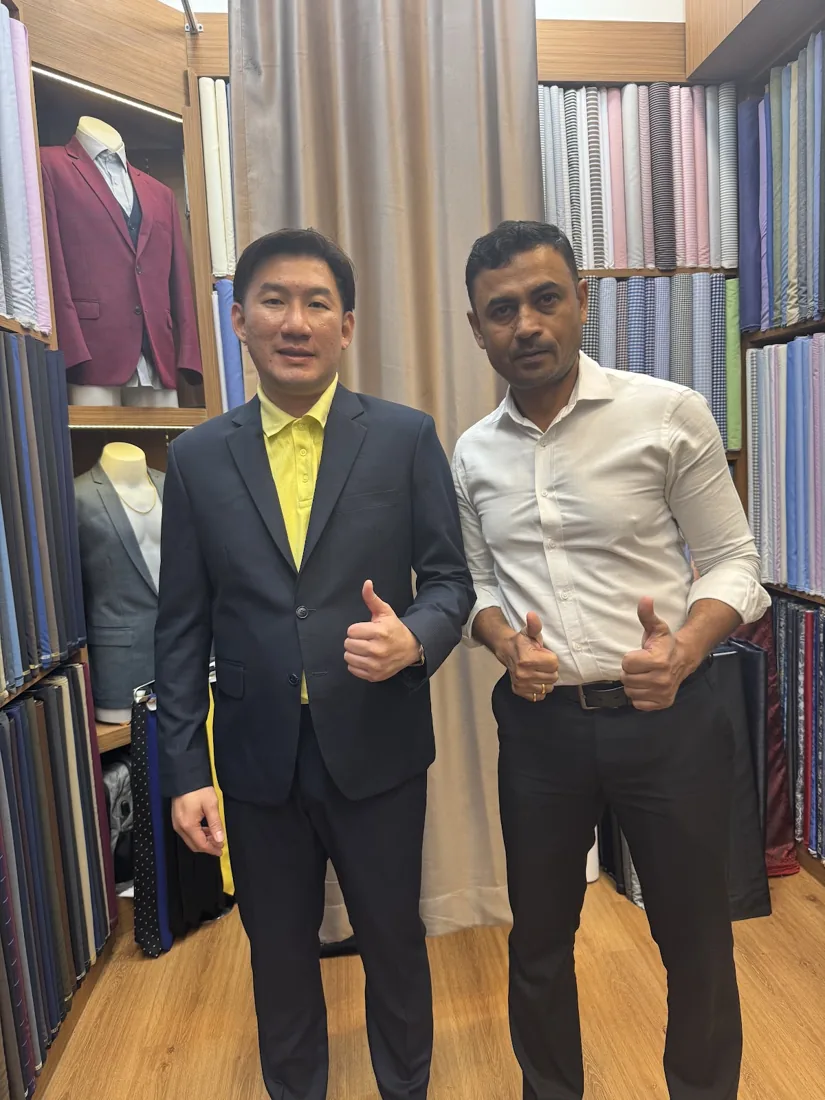 Edwin Wong in a bespoke suit by G.Armani Suit