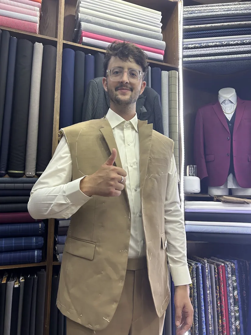 Luca in a bespoke suit by G.Armani Suit
