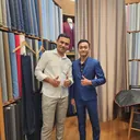 Kyle Gonzales in a bespoke suit by G.Armani Suit